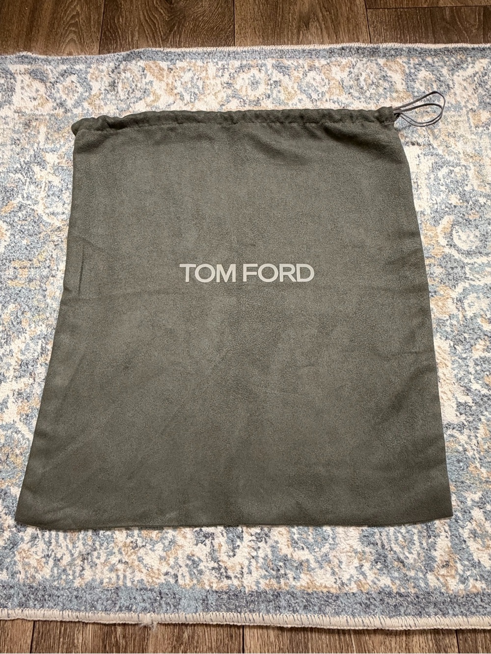 Authentic Tom Ford Gray Drawstring Dust Bag 14.5x16 Pre-Owned